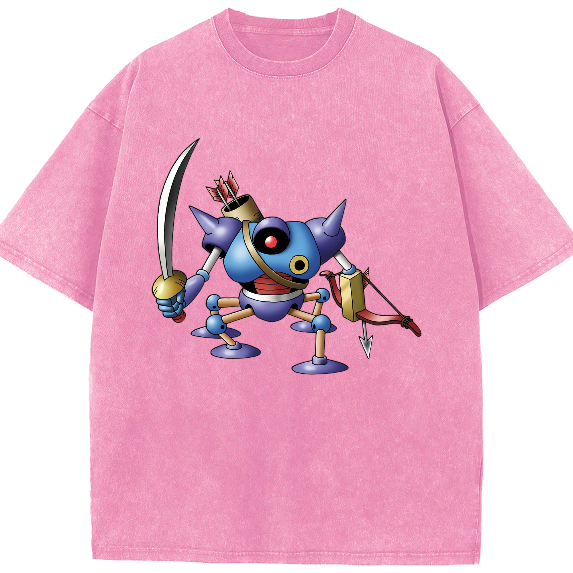 （画像用） ドラゴンクエスト Doragon Kuesuto Dragon Quest 綿100% ヴィンテージ風 半袖Tシャツ（フロントプリント）